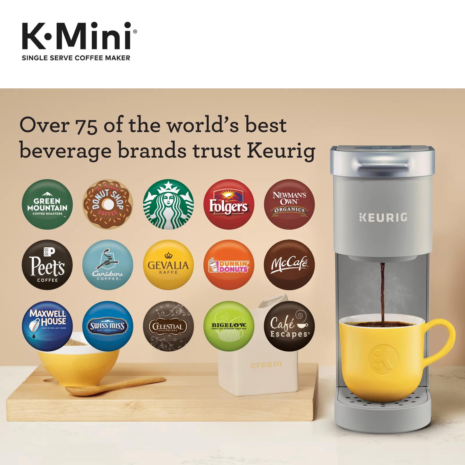 Keurig K-Mini Single Serve K-Cup Pod Coffee Maker - Gray