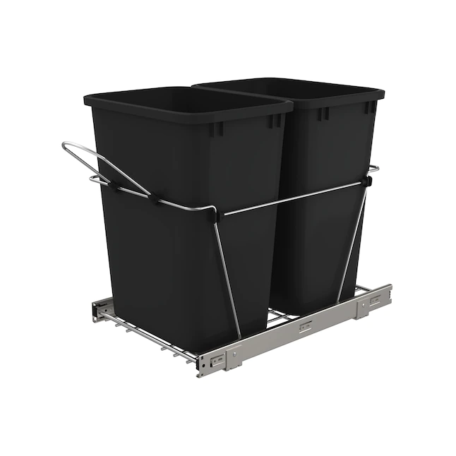 Rev-A-Shelf  35-Quart Soft Close 2 Pull-out Trash Can (Black)