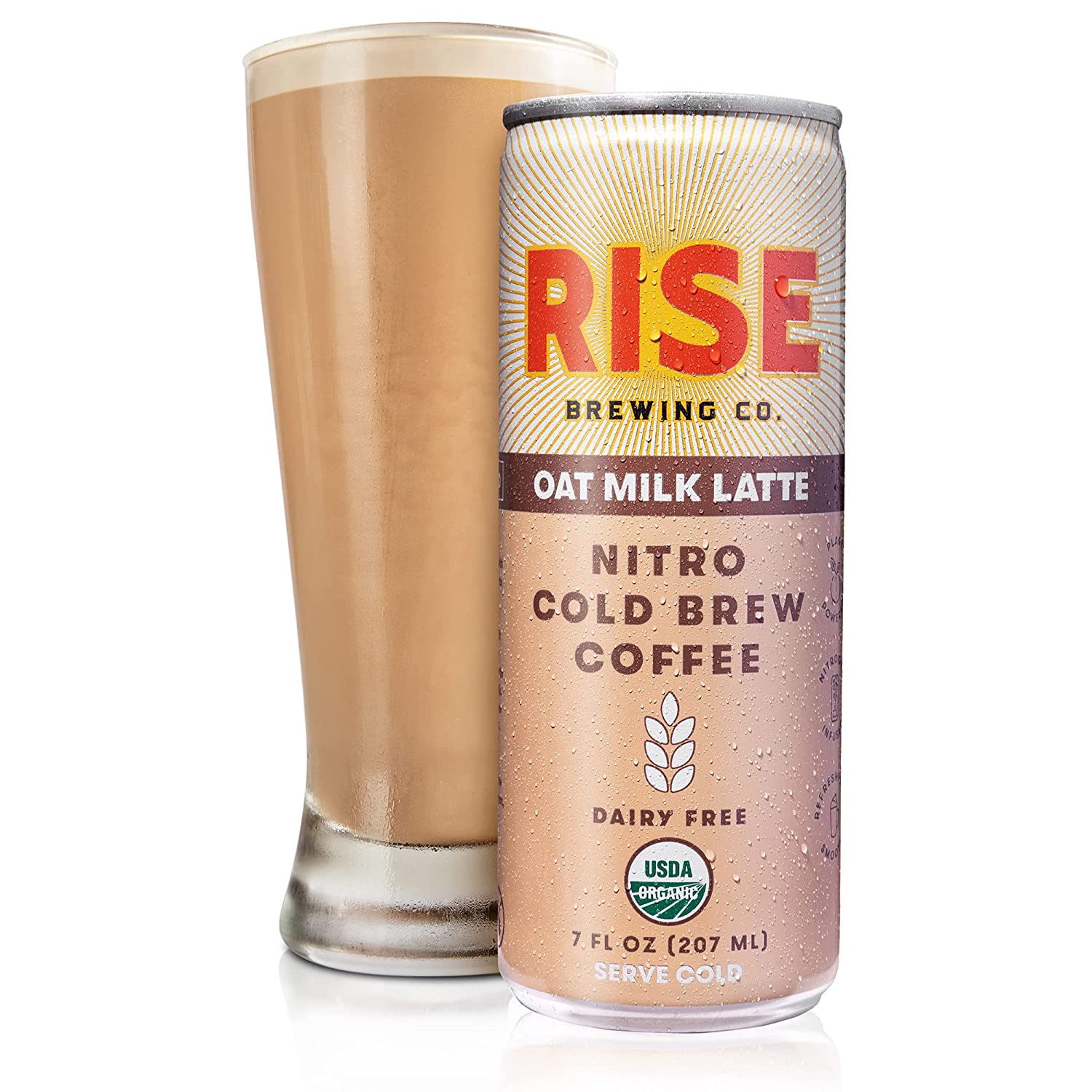 12-Pack RISE Brewing Co. Oat Milk Latte Nitro Cold Brew Dairy-Free 7 fl oz Can