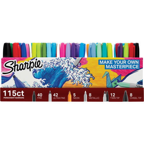 Sharpie Permanent Markers Ultimate Collection. Assorted Tips and Colors. 115 Count