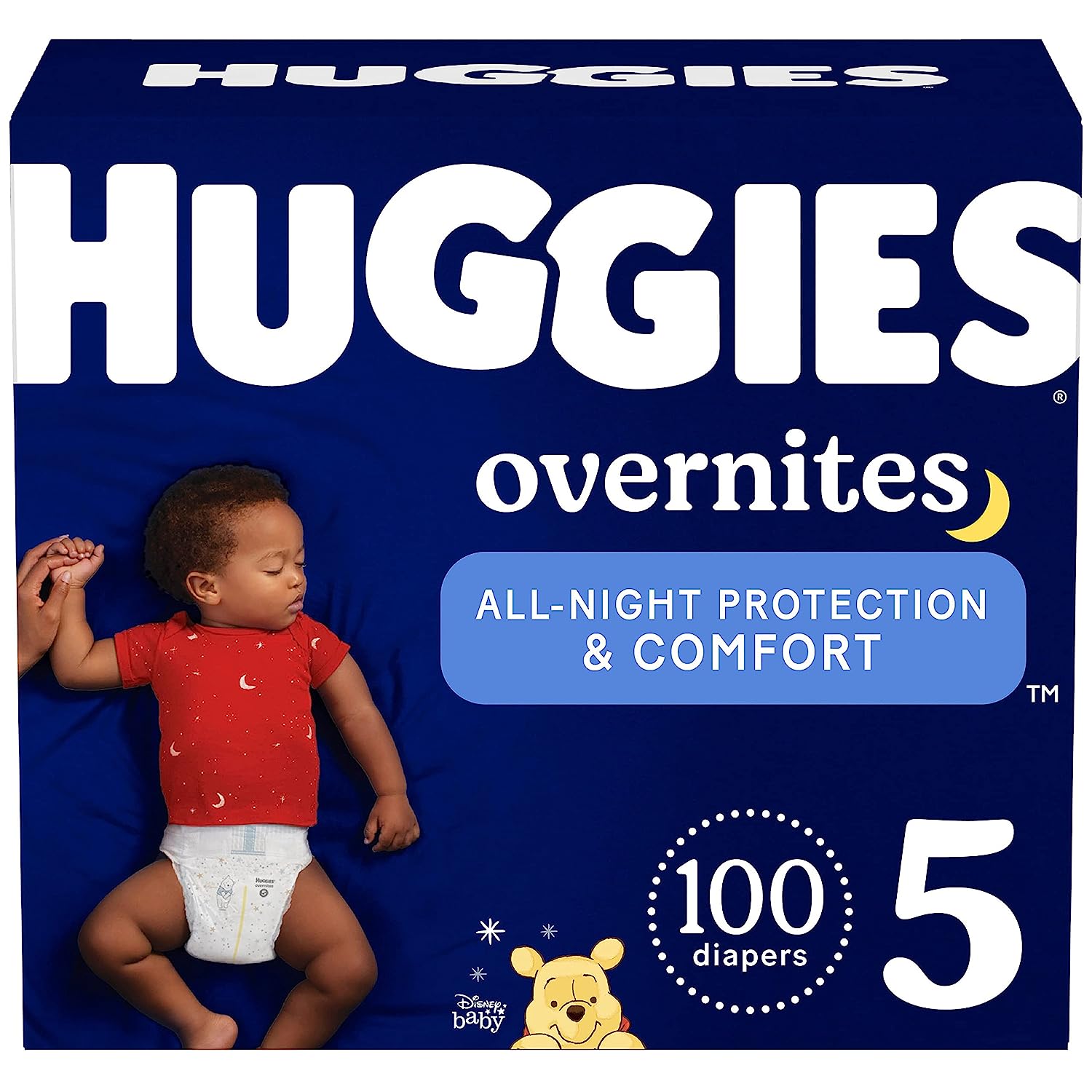 Huggies Overnites Nighttime Baby Diapers. Size 5 (27+ lbs). 100 Ct