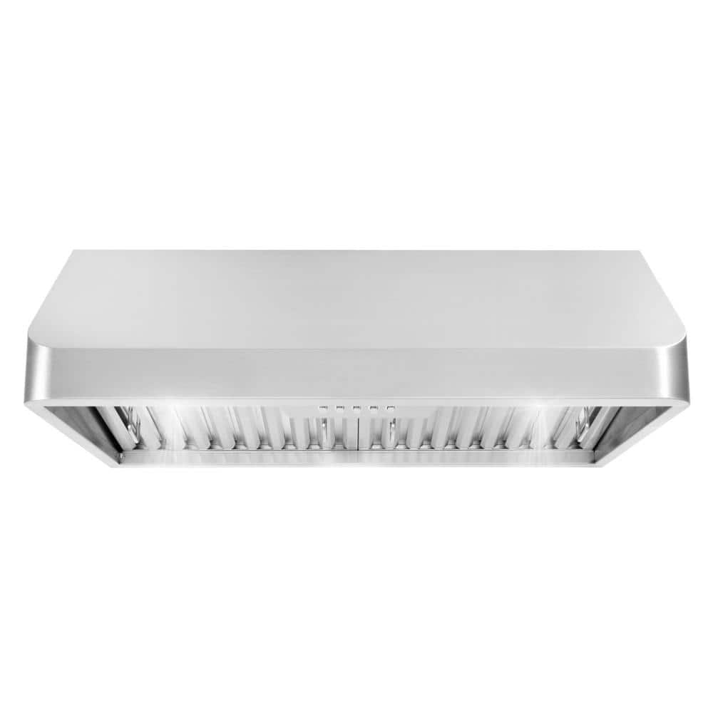 Cosmo COS-QB75 30 in. Ducted Under Cabinet Range Hood in Stainless Steel with Push Button Controls. LED Lighting and Permanent Filters