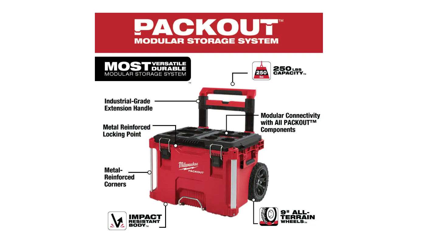 Milwaukee 48-22-8426 PACKOUT 22 in. Rolling Tool Box