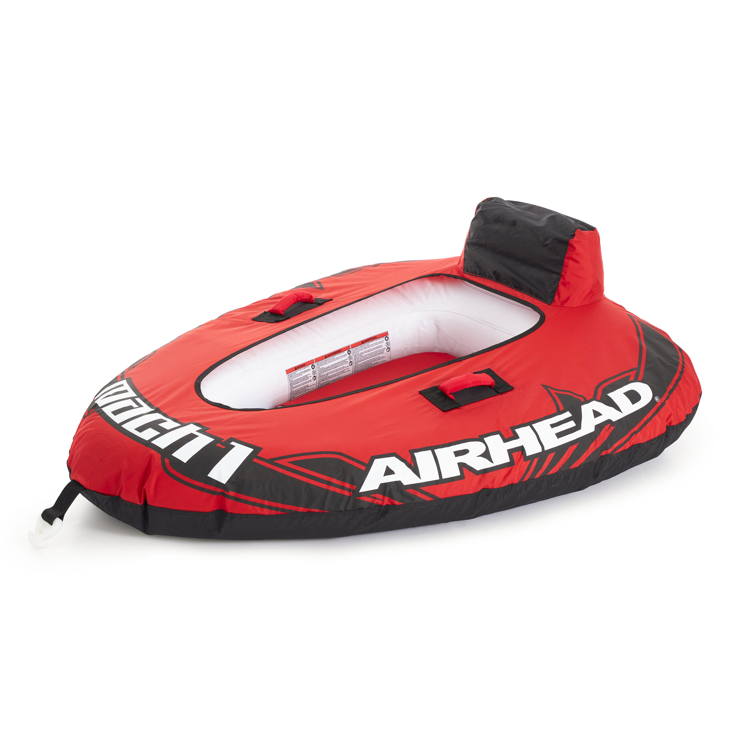 Airhead Mach 1 Inflatable Single Rider Towable Lake Ocean Water Tube Float. Red