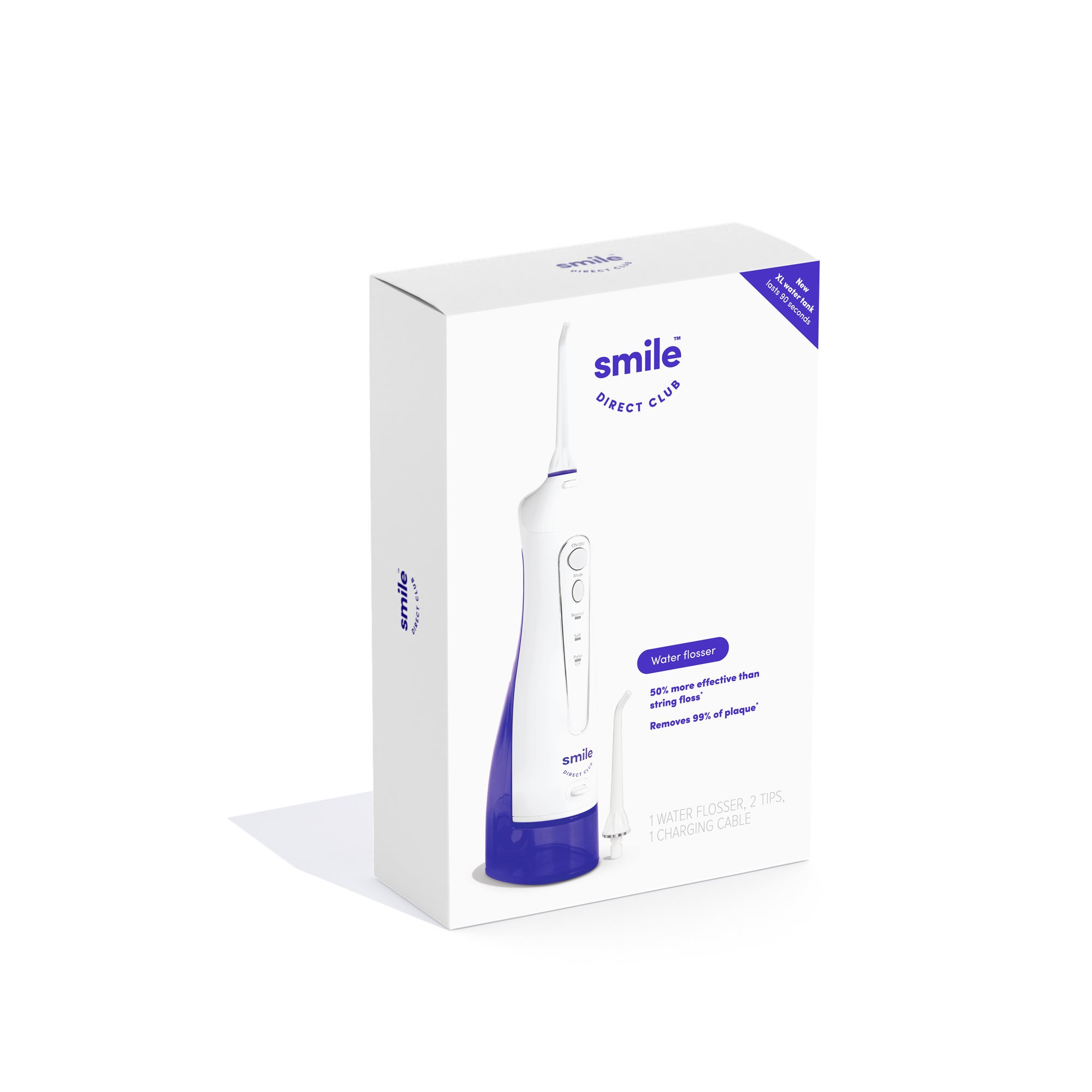 SmileDirectClub Premium Edition XL Tank Water Flosser - 2 Nozzles. Waterproof. and Cordless Design. 3 Pressure Modes - Removes 99% Plaque