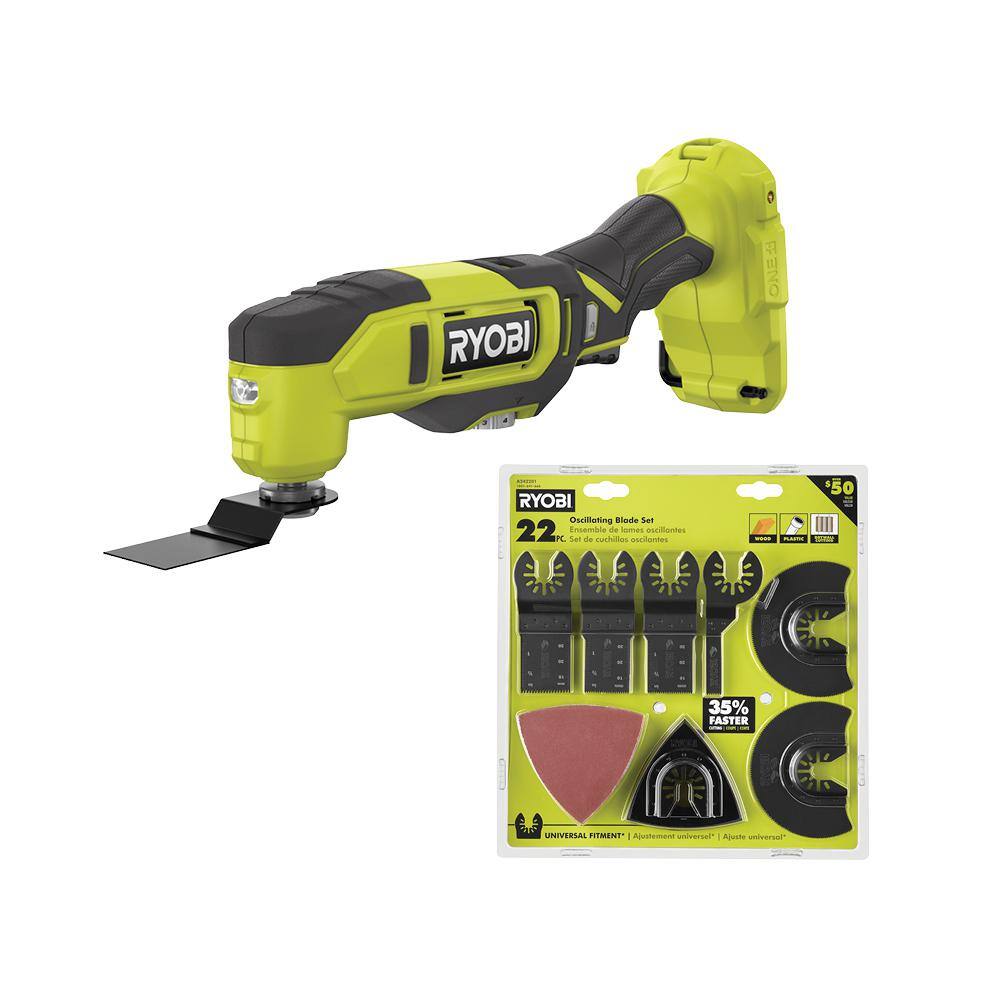 RYOBI PCL430B-A242201 ONE+ 18V Cordless Multi-Tool (Tool Only) with 22-Piece Oscillating Blade Set