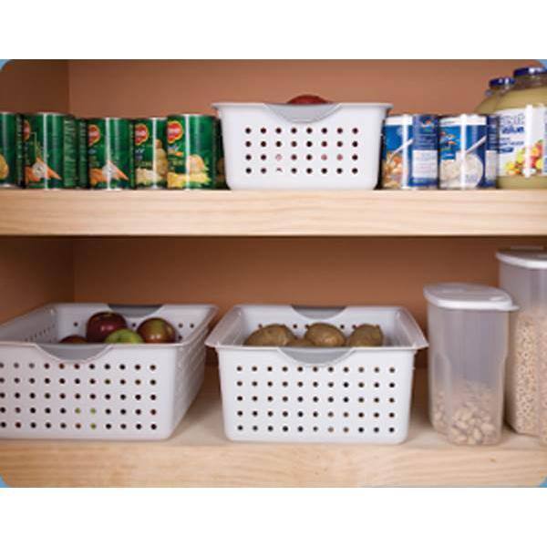 Sterilite Multi-Size White Plastic Storage Basket Organizer Bundle Set (30-Pieces)