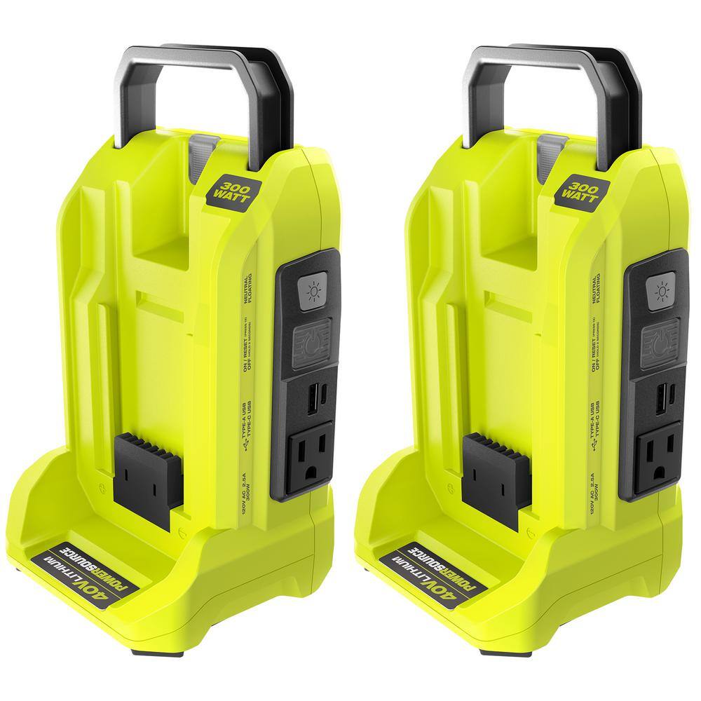 RYOBI  40V 300-Watt Power Inverter (2 Pack)