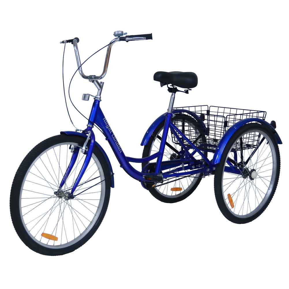 Royal London Adult Tricycle 3 Wheeled Trike Bicycle w/ Shopping Basket Blue