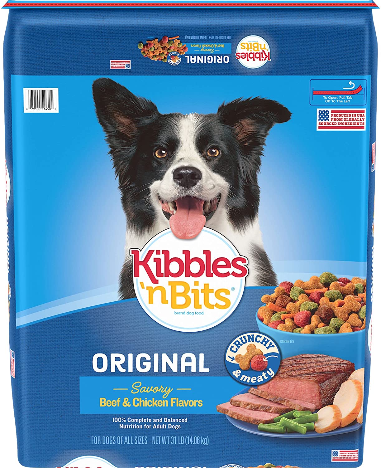 Kibbles ‘n Bits Original Savory Beef & Chicken Flavor Dry Dog Food. 31-Pound