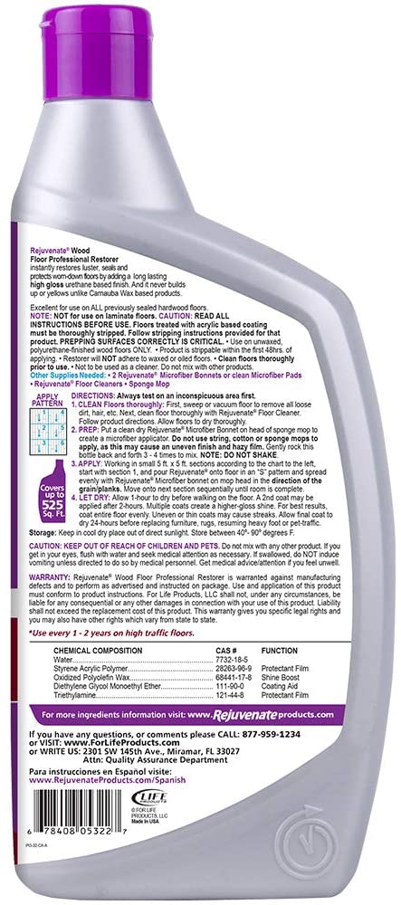 Rejuvenate Professional Wood Floor Restorer and Polish 32oz