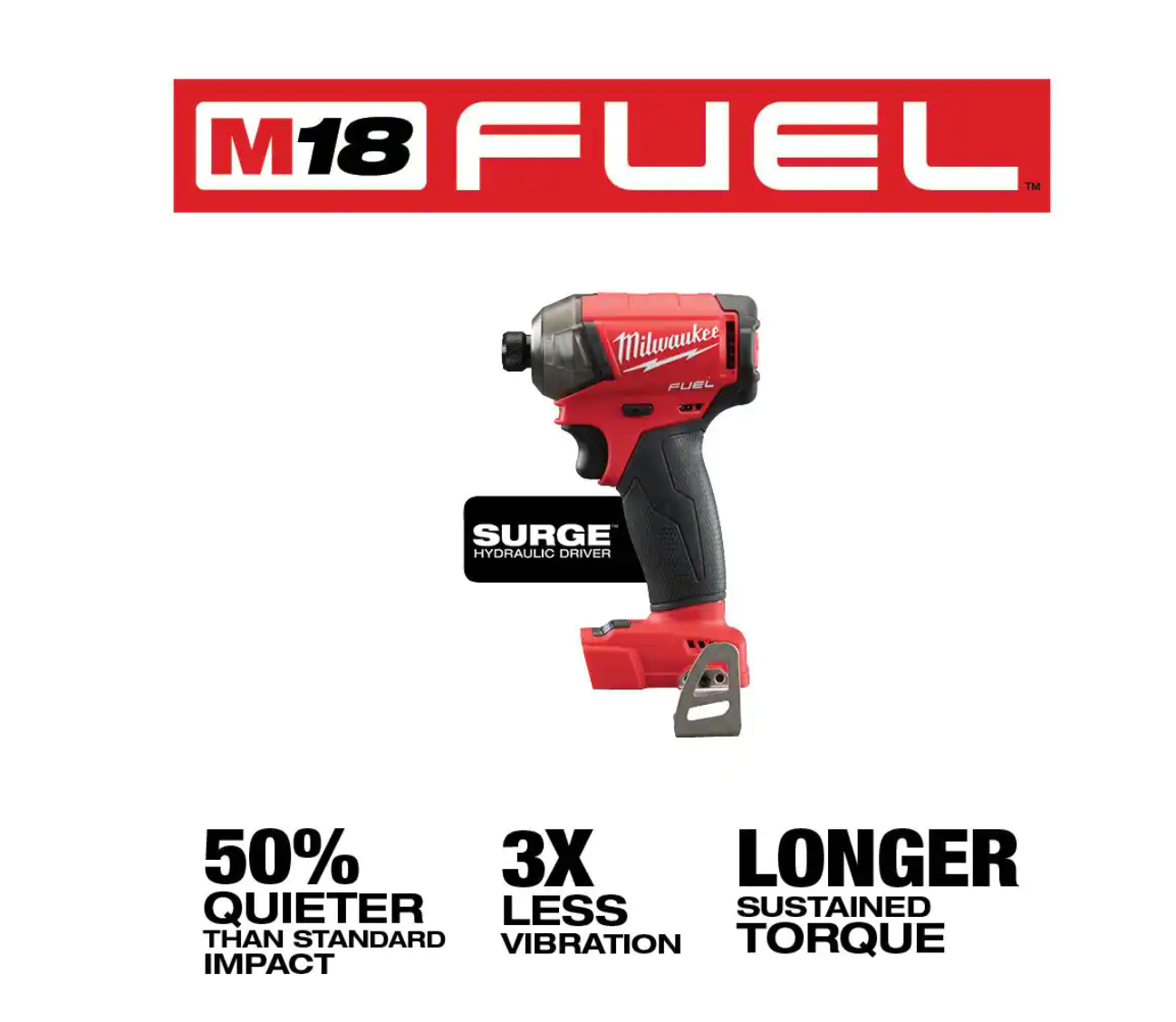 Milwaukee 2760-20 M18 FUEL SURGE 18V Lithium-Ion Brushless Cordless 1/4 in. Hex Impact Driver (Tool-Only)