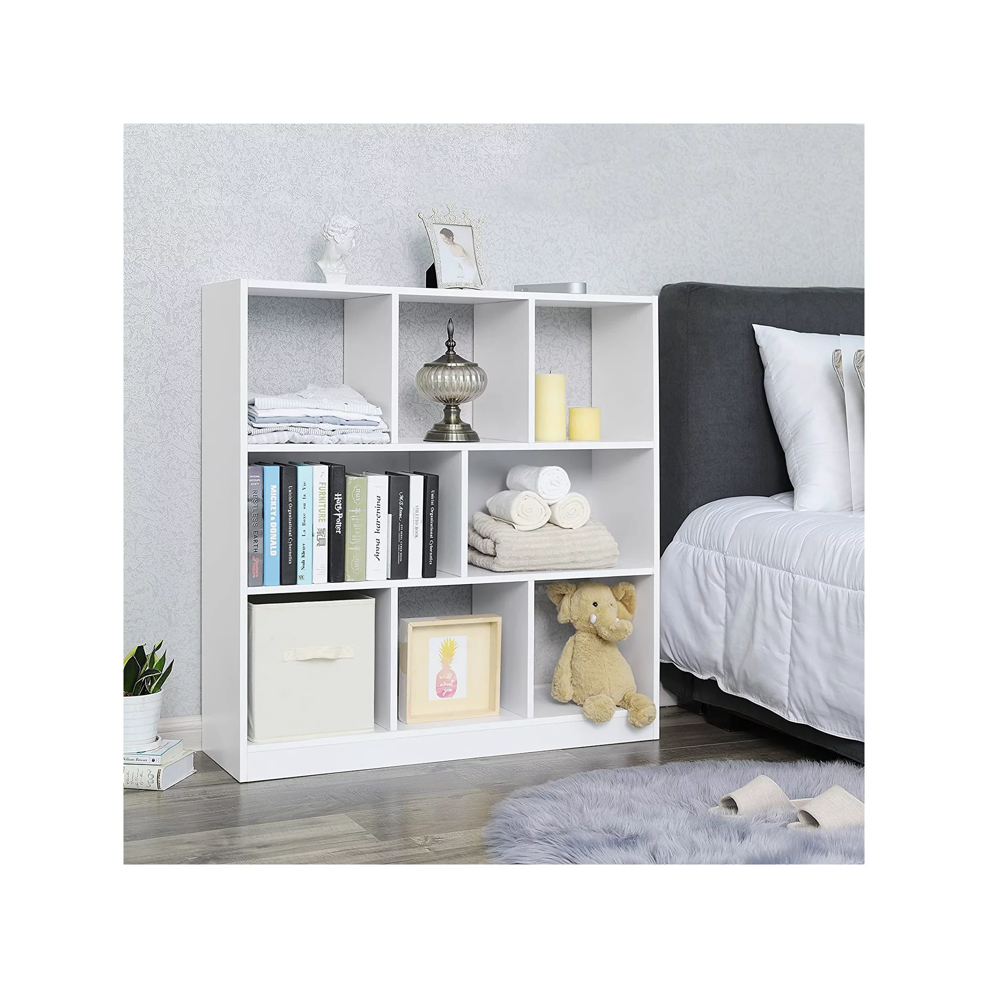 VASAGLE Bookcase. Bookshelf. Cube Organizer. Storage Cabinet. White