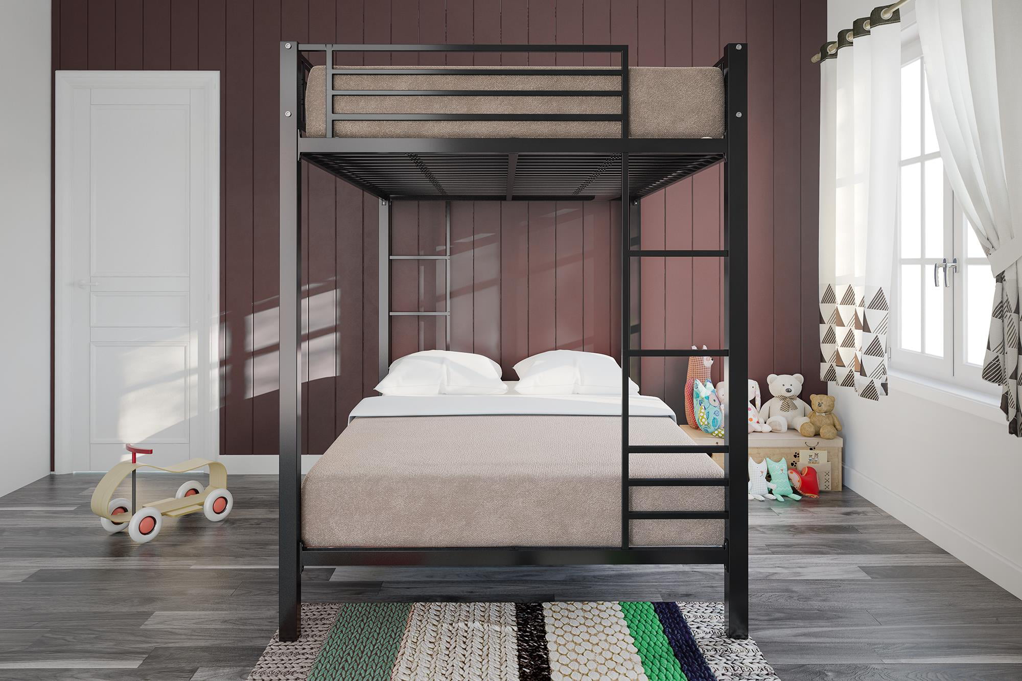 DHP Sidney Full over Full Metal Bunk Bed. Black