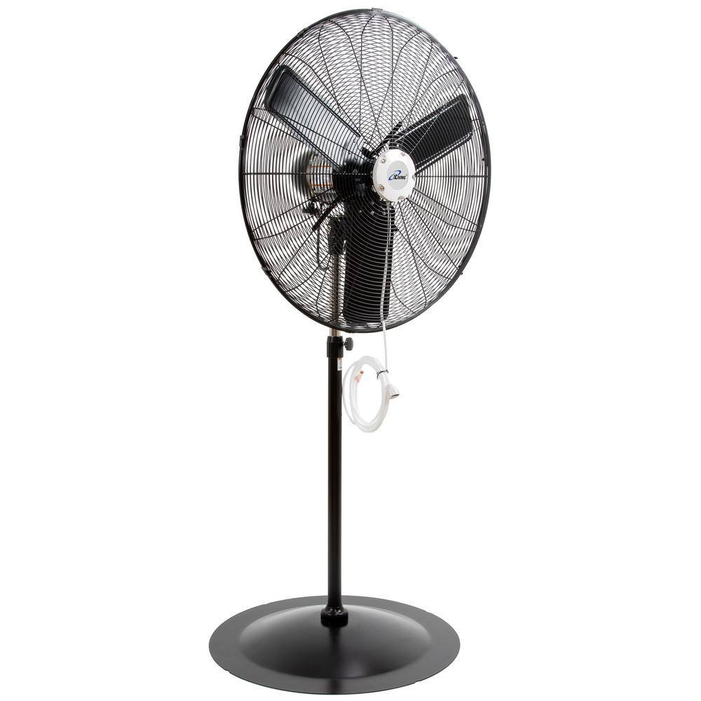 iLIVING ILG8P30M Adjustable-Height 30 in. 8400 CFM 120-Volt 1.8 Amp Oscillating Pedestal Fan with Misting Kit