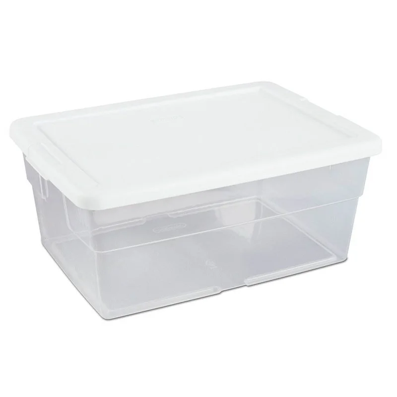 Sterilite 16 Quart Plastic Latching Storage Container (12 Pack) & 6 Quart Tote (24 Pack)