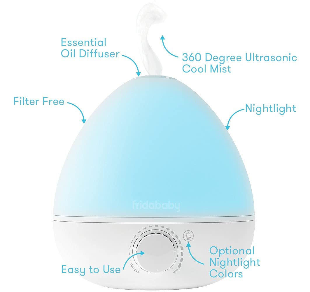 FridaBaby Fridababy 3-in-1 Humidifier with Diffuser and Nightlight. White
