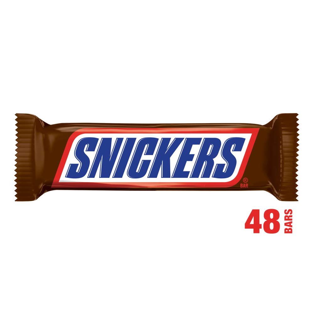 SNICKERS Full Size Bulk Milk Chocolate Candy Bars. 1.86 oz Bar. 48 ct Box