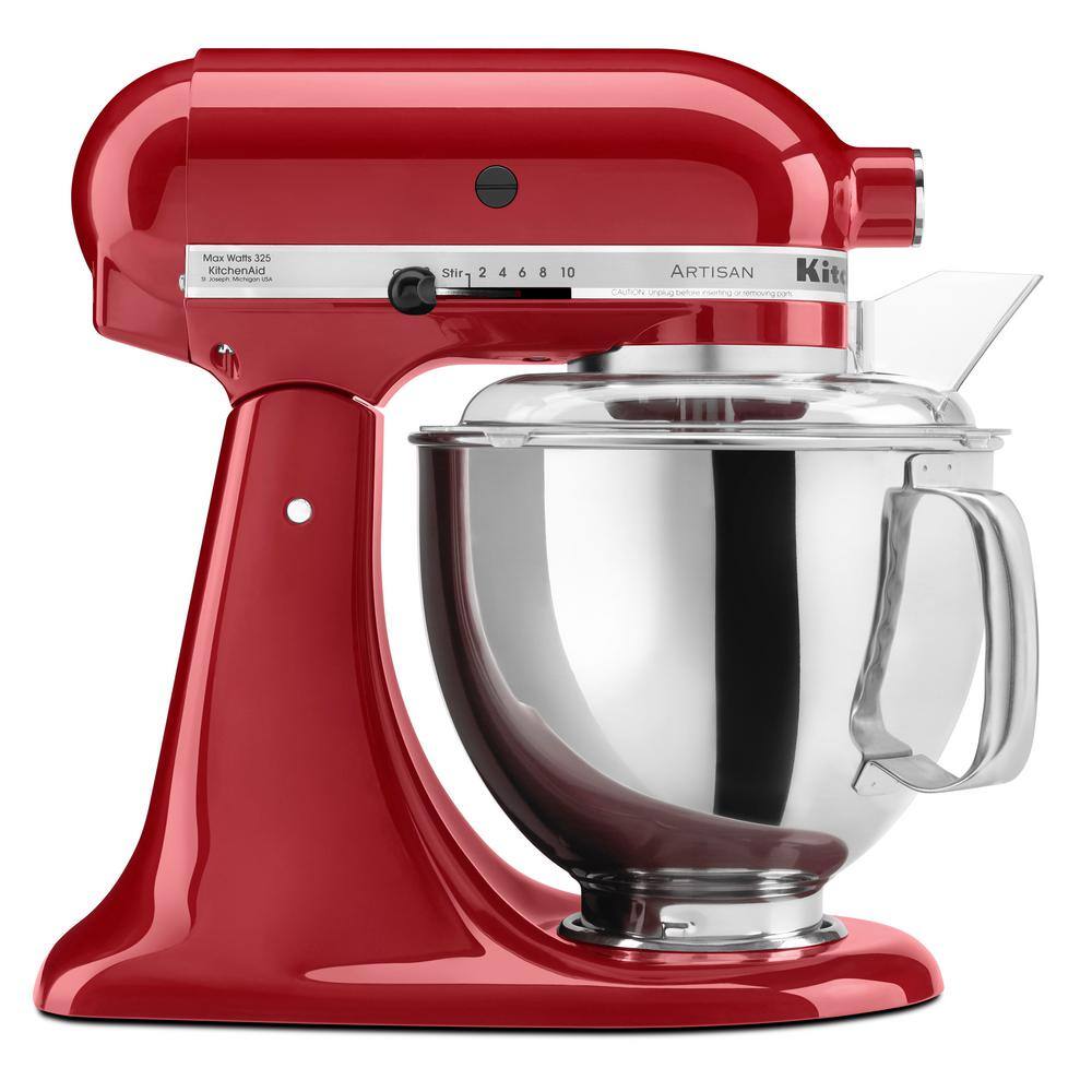 KitchenAid  Artisan 5 Qt. 10-Speed Empire Red Stand Mixer with Flat Beater. 6-Wire Whip and Dough Hook Attachments