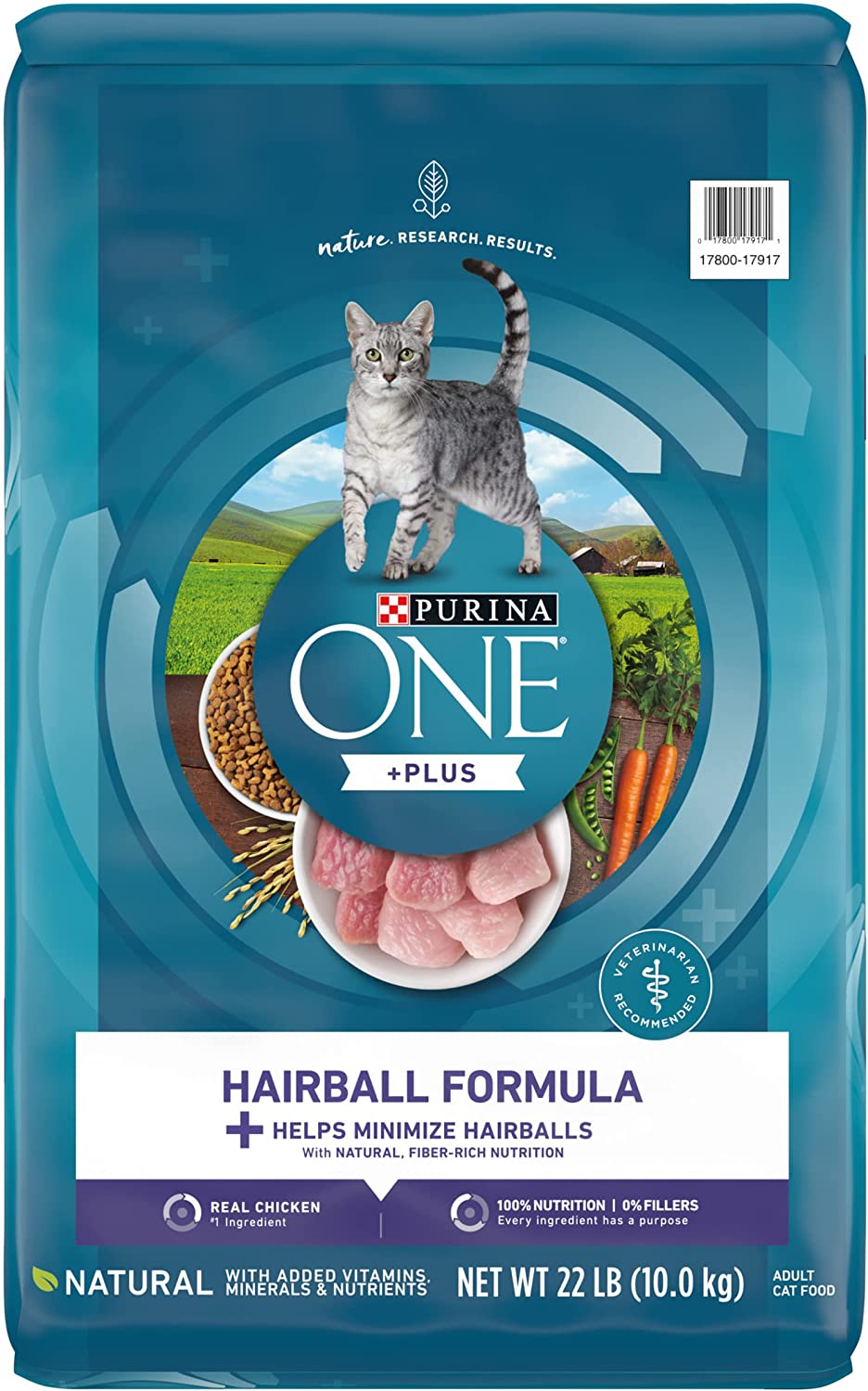 Purina ONE Natural Dry Cat Food for Hairball Control. +PLUS Hairball Formula - 22 lb. Bag