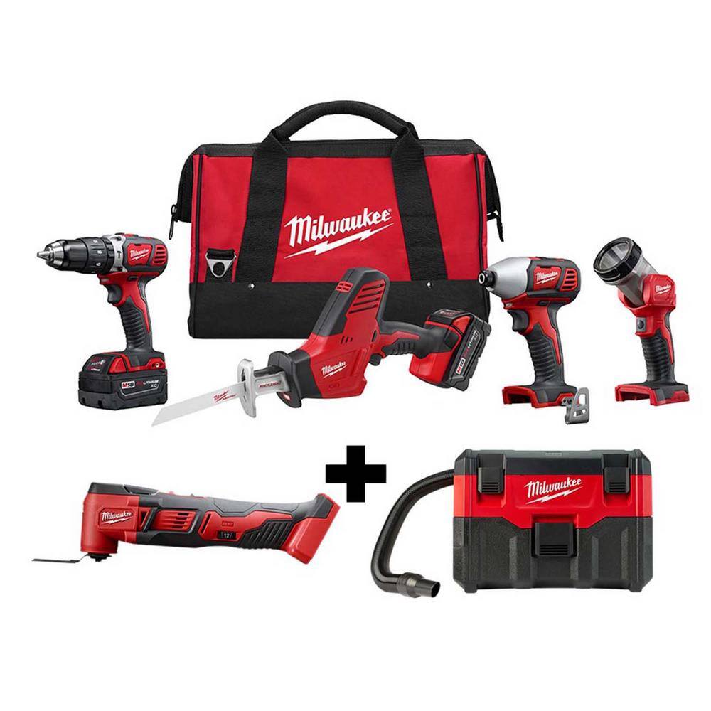 Milwaukee  M18 18V Lithium-Ion Cordless Combo Tool Kit (4-Tool) w/ Oscillating Multi-Tool and Wet/Dry Vacuum
