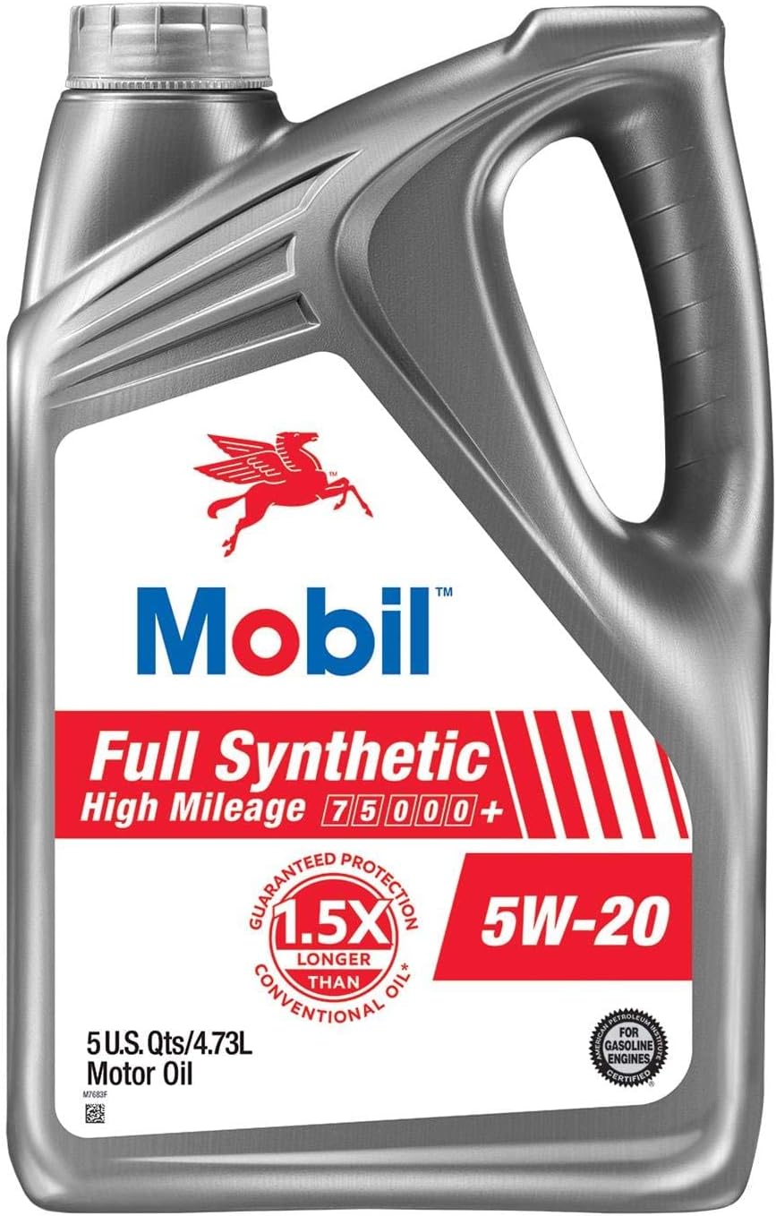 Mobil Full Synthetic High Mileage Motor Oil 5W-20. 5 Quart