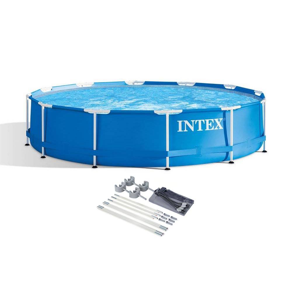 Intex 28210EH + 28054E 12 ft. x 30 in. Above Ground Swimming Pool and Protective Canopy (No Pump)
