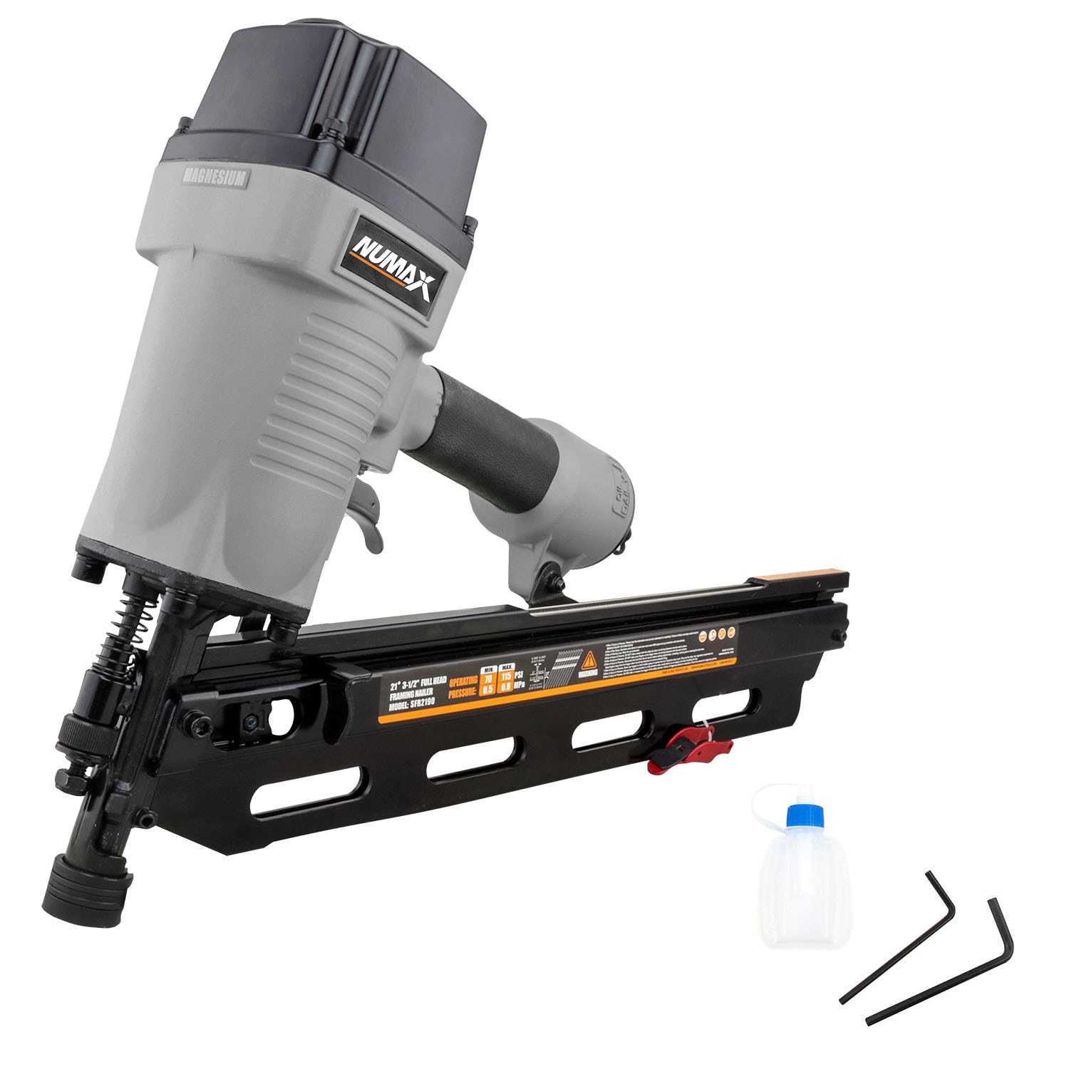 Numax Full Round Head 3.5-in 21-Degree Pneumatic Framing Nailer