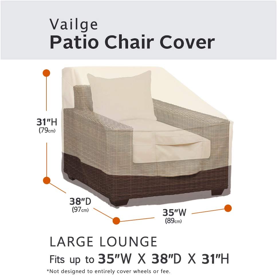 Vailge Patio Chair Covers. Lounge Deep Seat Cover. Waterproof Outdoor Lawn Patio Furniture Covers (2 Pack - Large)