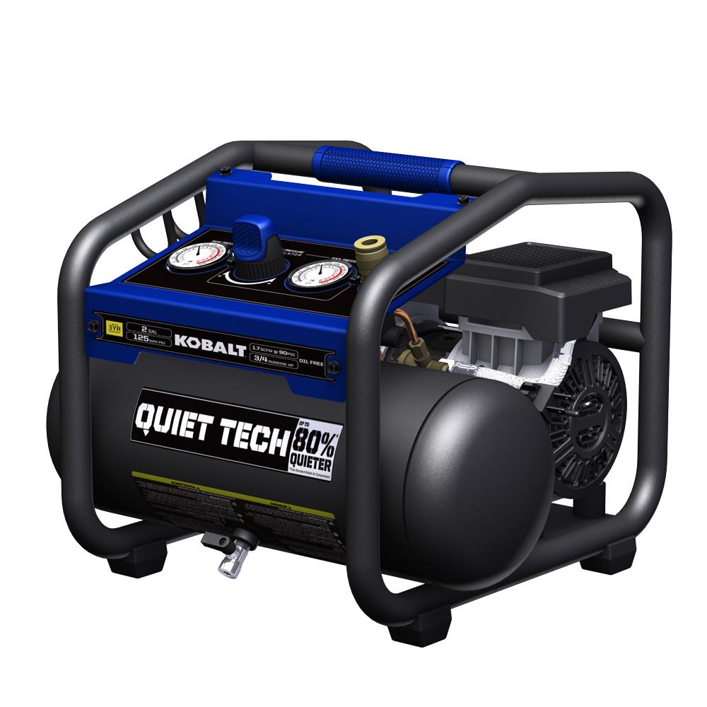 Kobalt QUIET TECH 2-Gallon Single Stage Portable Corded Electric Hot Dog Air Compressor