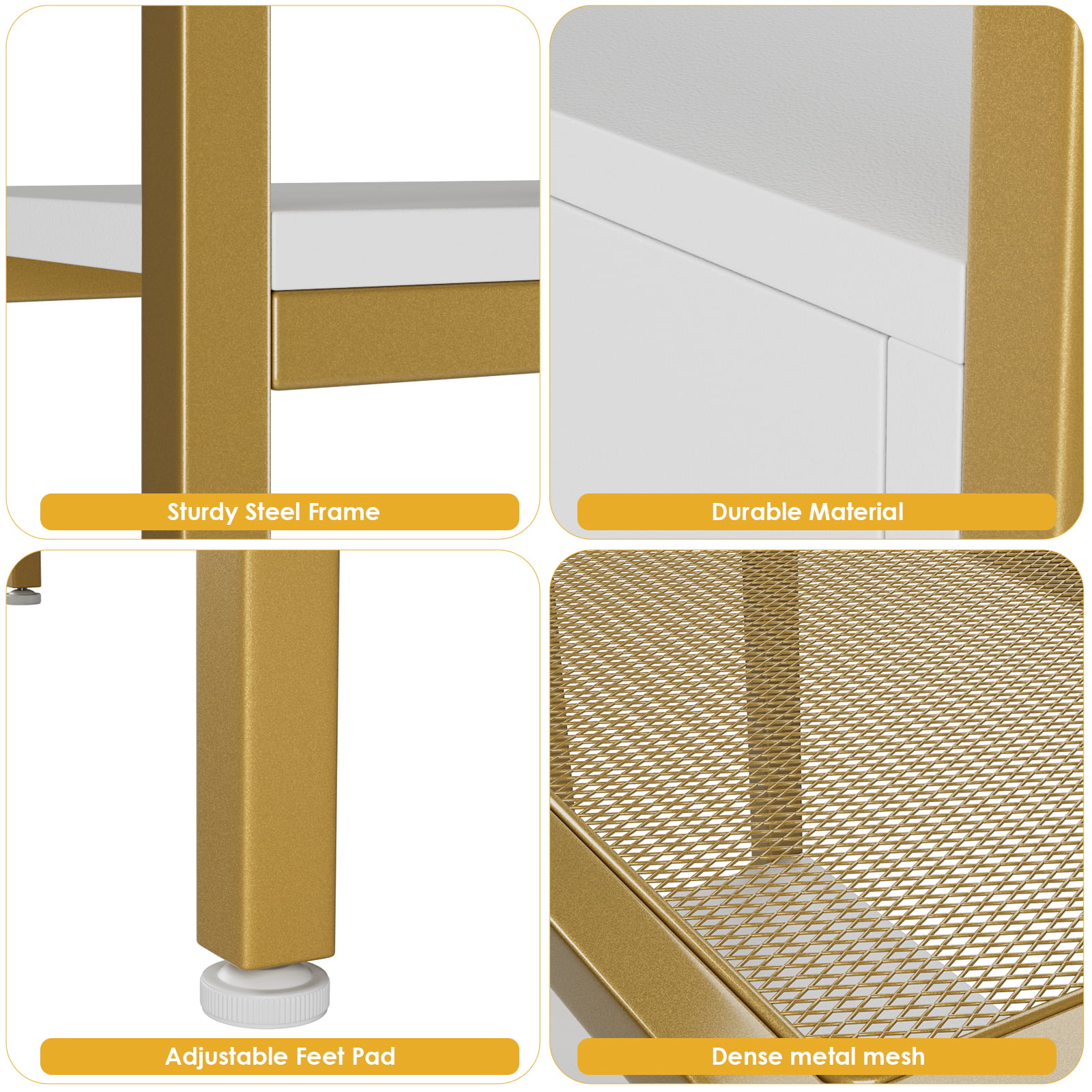 Homfa 5 Tier Bookshelf with Drawer. Metal Frame Tall Bookshelf with Display Shelves and Stands. Dark Brown