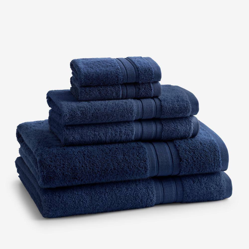 The Company Store  Company Cotton 6-Piece Navy Turkish Cotton Bath Towel Set - Navy