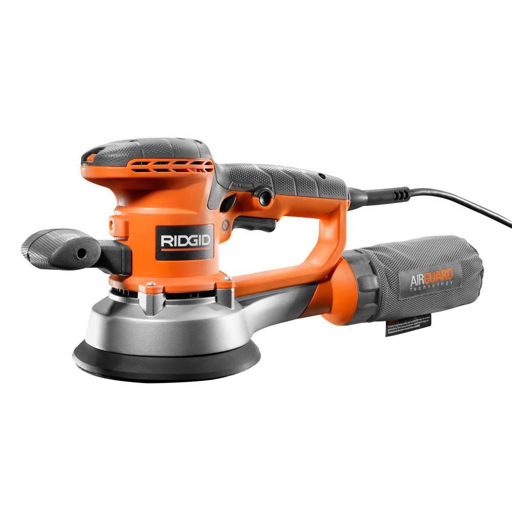 RIDGID R26111 4 Amp Corded 6 in. Variable-Speed Dual Random Orbital Sander with AIRGUARD Technology
