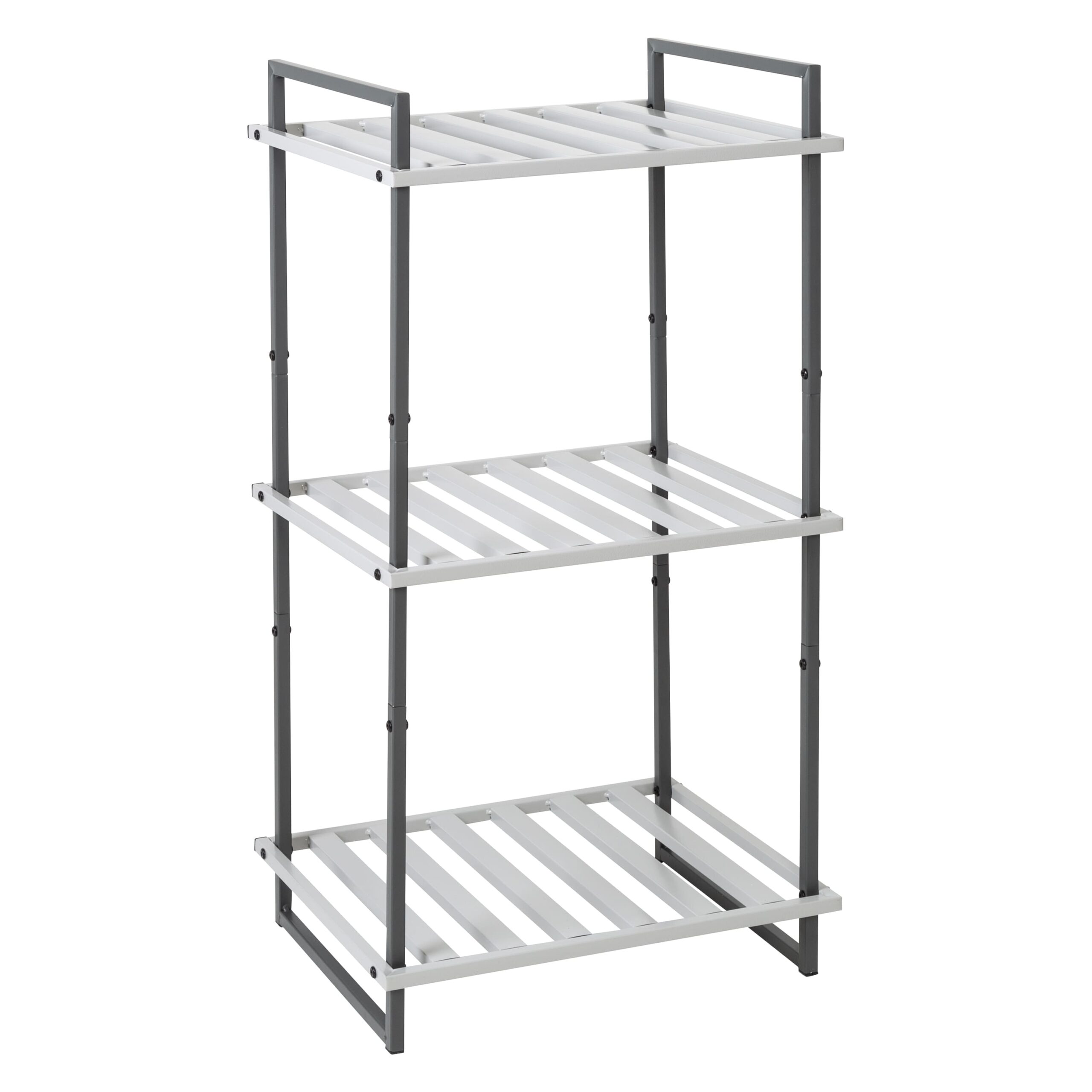 Honey Can Do Gray Tones 3-Tier Tubular Metal Shelf