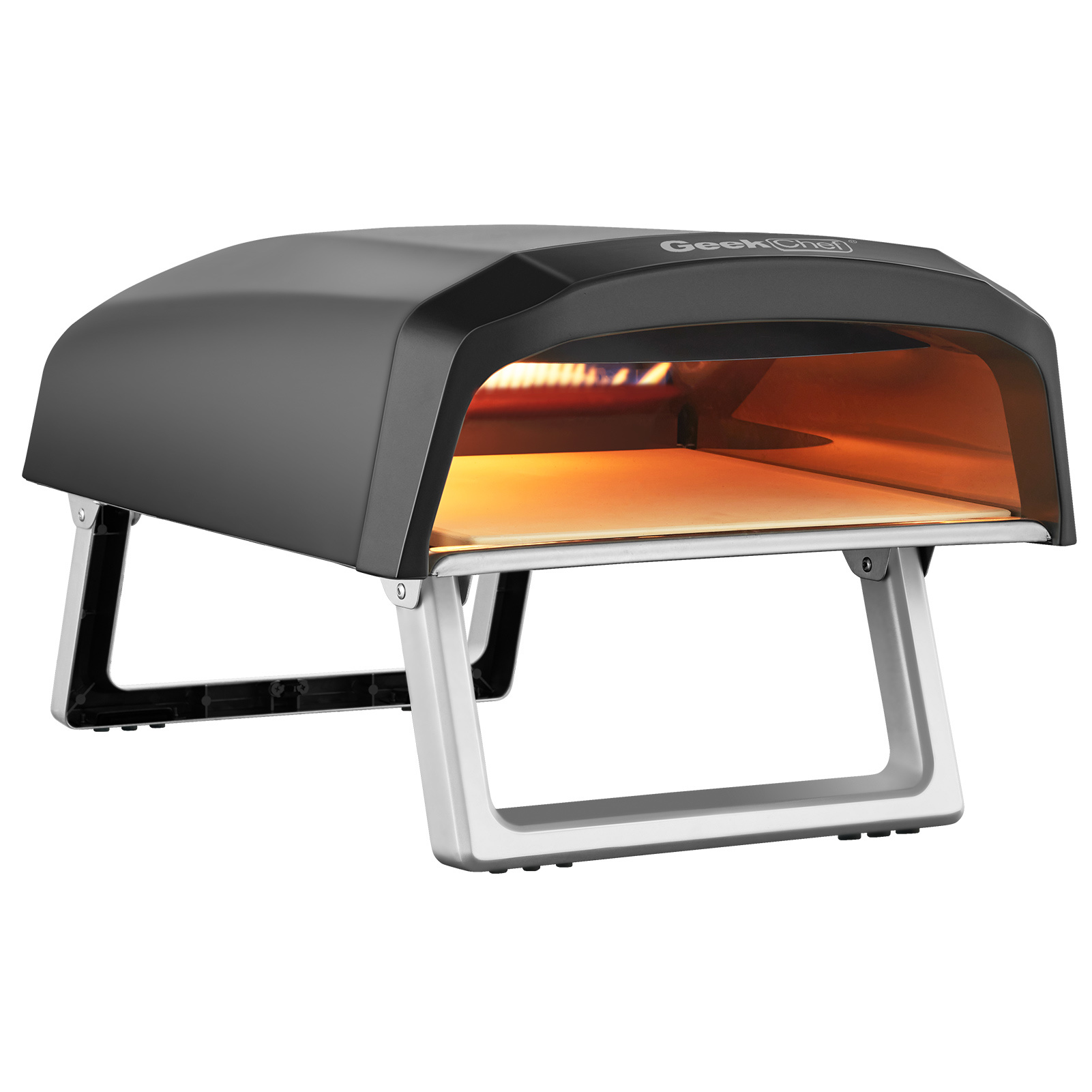 Geek Chef Gas Pizza Oven. Pizza Ovens for Outside Propane. Outdoor Ovens with 13 inch Pizza Stone. Portable Gas Pizza Oven with Foldable Legs