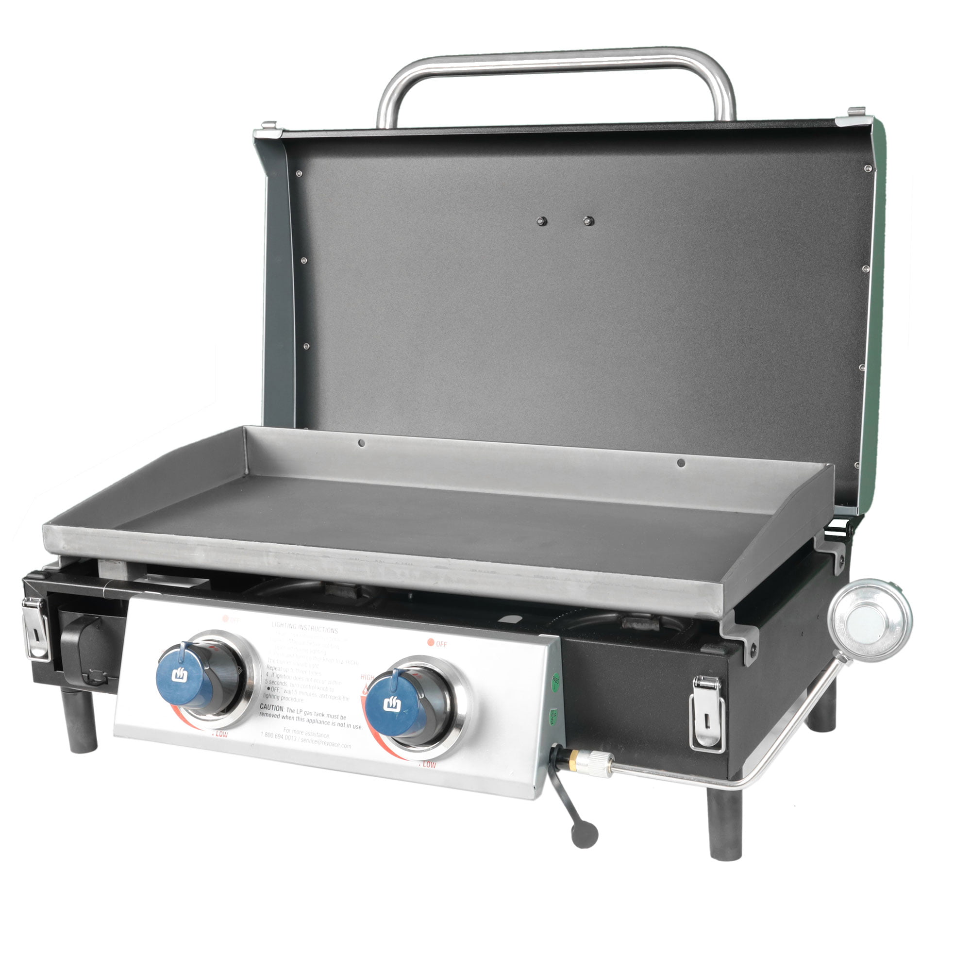 Razor Griddle GGT2131M 25 Inch Portable 2 Burner LP Propane Gas Grill. Steel