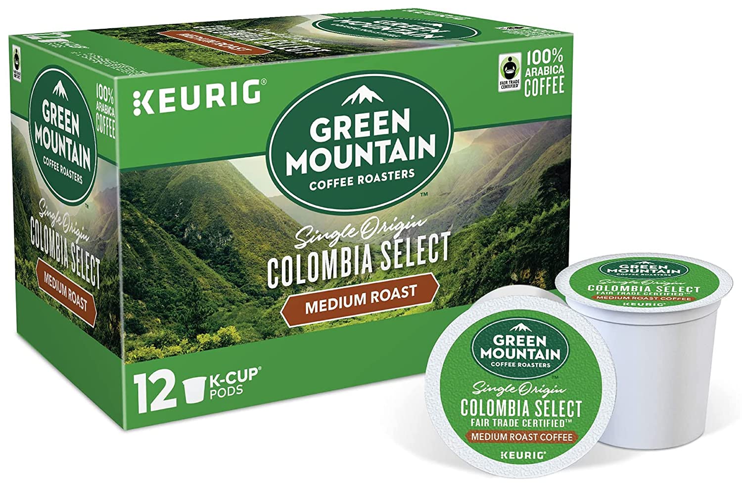 Green Mountain Coffee Roasters Colombia Select. Single-Serve Keurig K-Cup Pods. Medium Roast Coffee. 12 Count (Pack of 6) - Packaging May Vary
