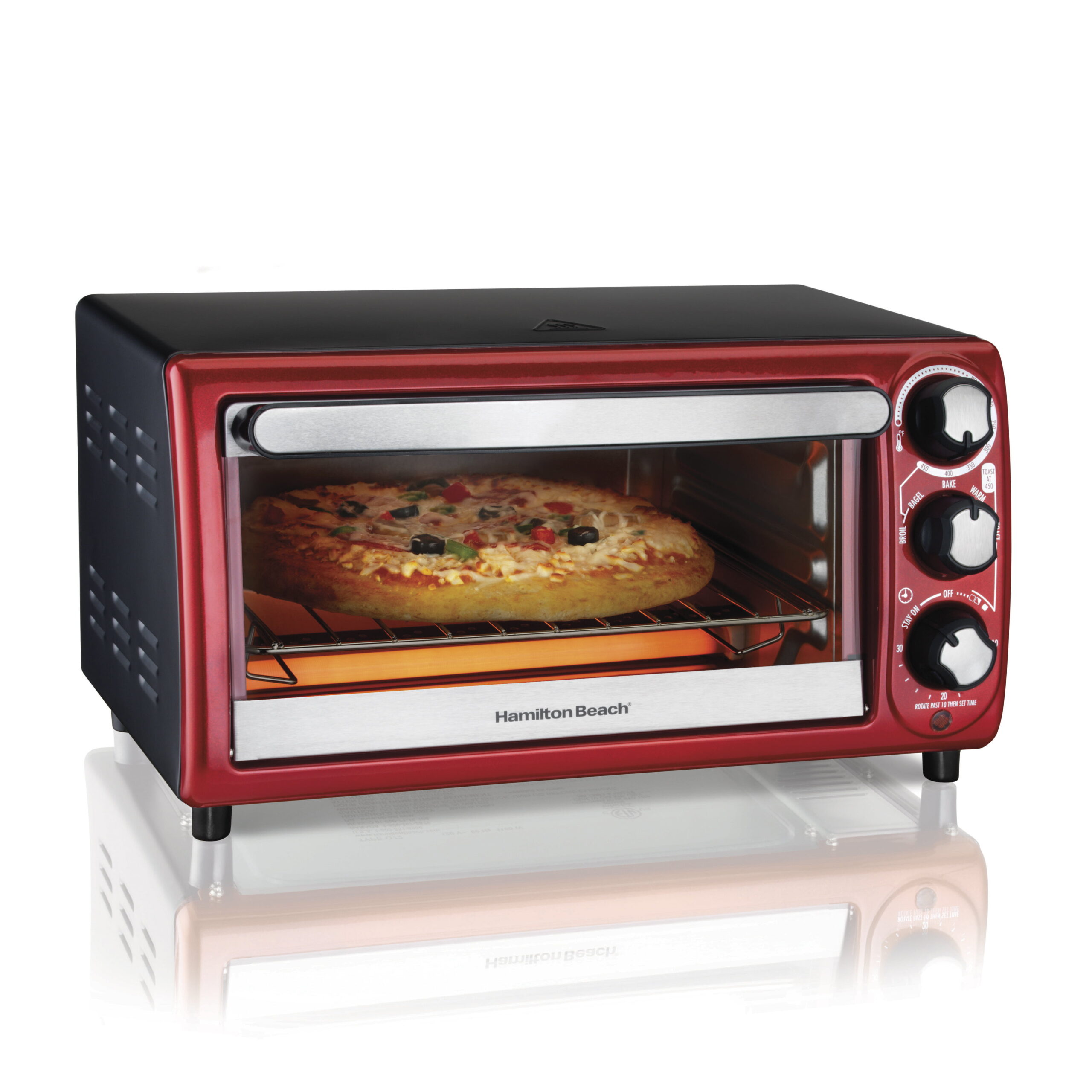 Hamilton Beach Toaster Oven. Red with Gray Accents. 31146