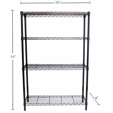 TRINITY 4-Tier Indoor Wire Shelving Rack. 36 x 14 x 54. NSF. Dark Bronze