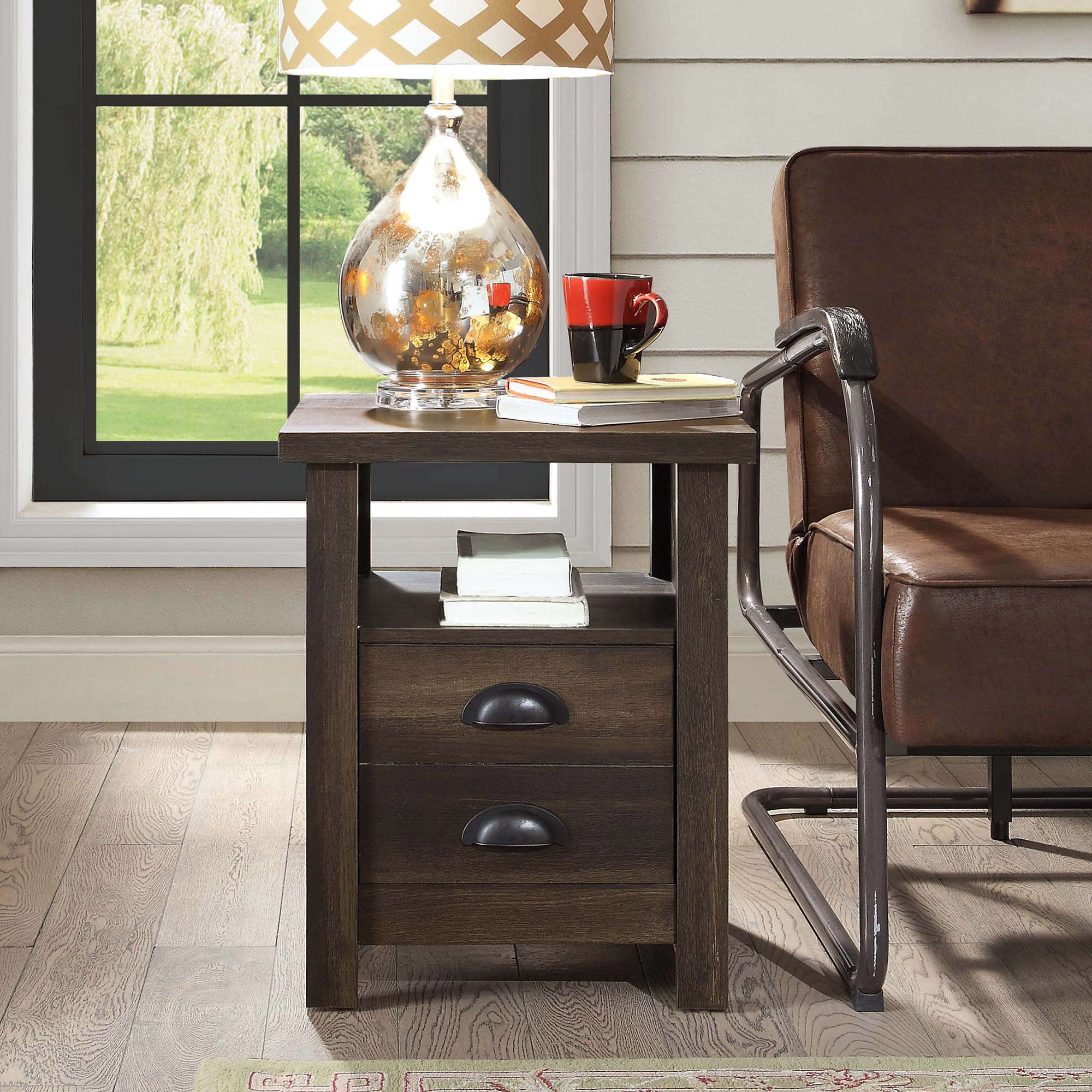 Better Homes & Gardens Granary Modern Farmhouse End Table. Brown