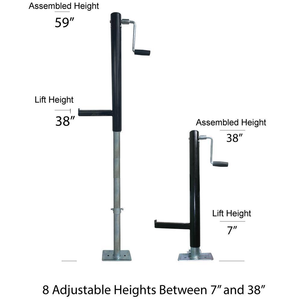 BLACK BULL 809510 A-Frame Trailer Jack and Lift with Base Plate with 2000 lbs. Capacity