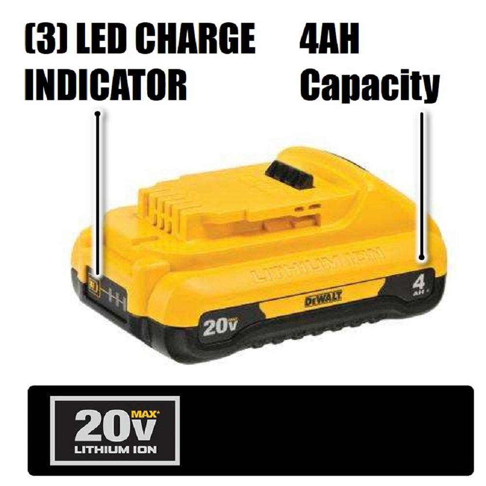 DEWALT DCB240 20V MAX Compact Lithium-Ion 4.0Ah Battery Pack