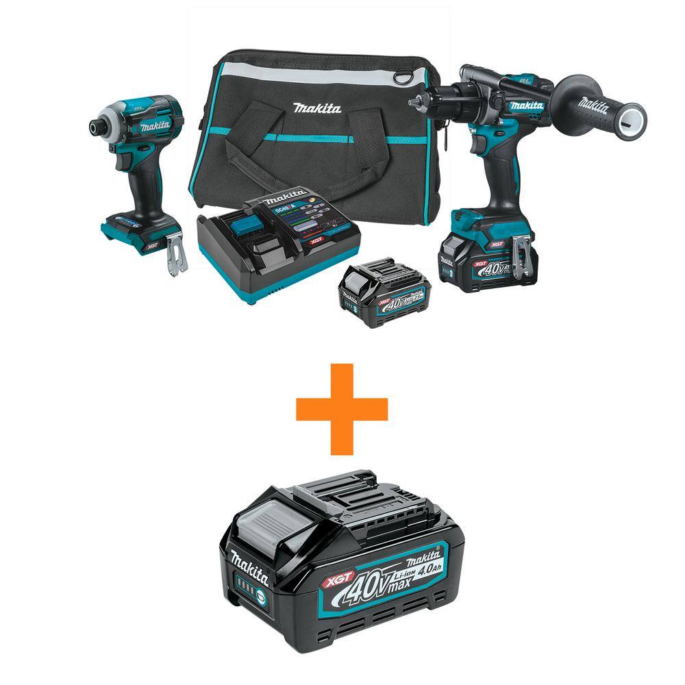 Makita GT200D-BL4040 40V Max XGT Brushless Cordless 2-Pc. Combo Kit 2.5Ah with bonus 40V Max XGT 4.0Ah Battery