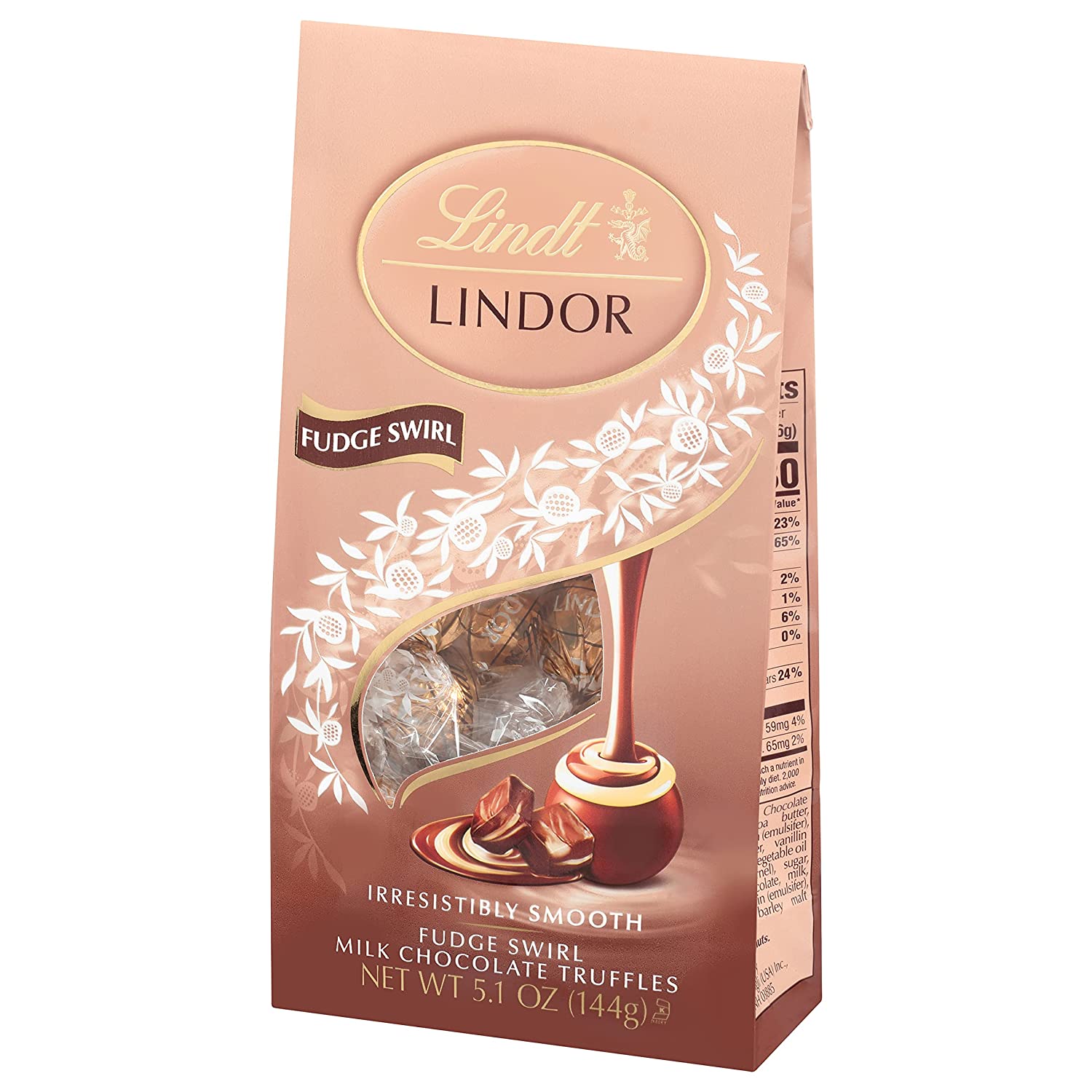 Lindt LINDOR Fudge Swirl Milk Chocolate Truffles. Milk Chocolate Candy. 5.1 oz. Bag (6 Pack)