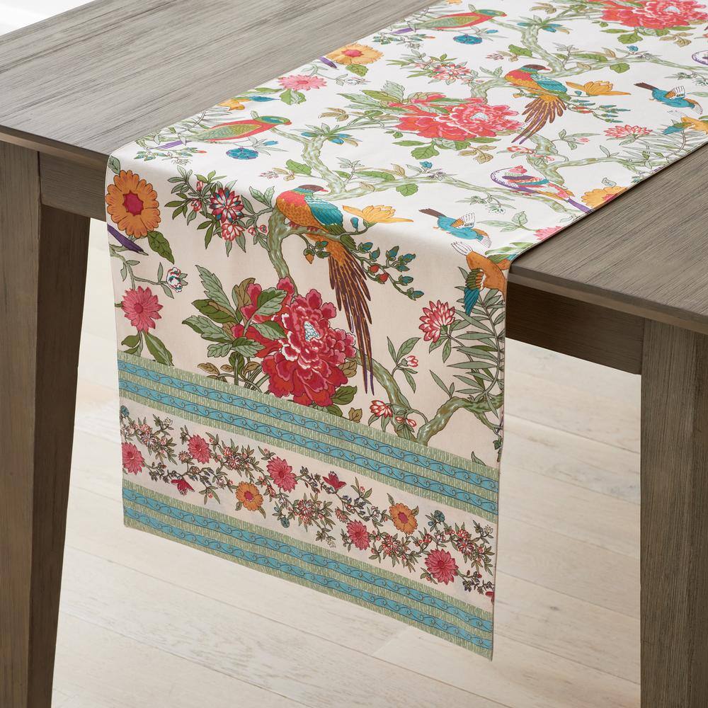 The Company Store  Bird Table 16 in. x 90 in. Multi Cotton Table Runner