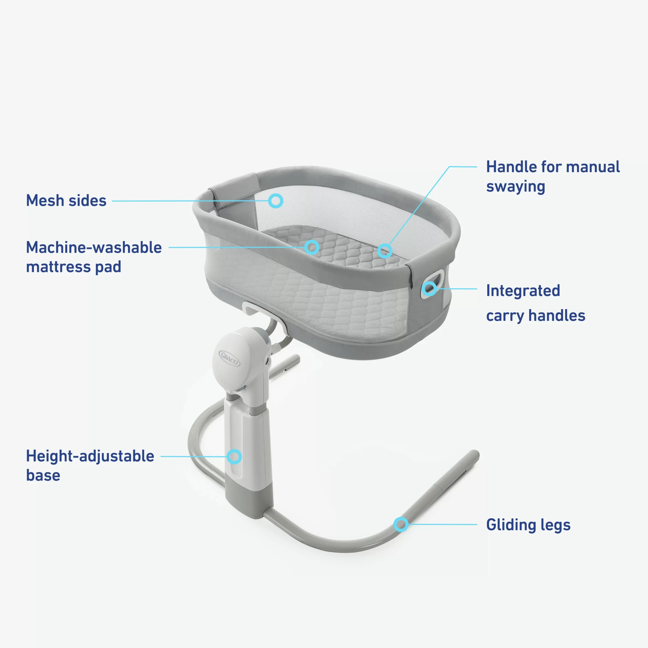 Graco DreamMore Bedside Bassinet Deluxe with Calming Motion - Skyler
