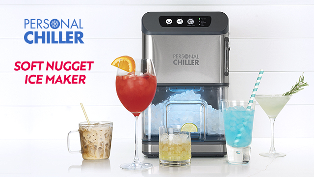 Personal Chiller Portable Countertop Ice Maker for Soft Nugget Ice at Home