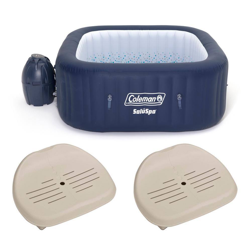 Coleman 90454E-BW + 2 x 28502E SaluSpa 4-Person Inflatable Hot Tub with PureSpa Seat (2-Pack)