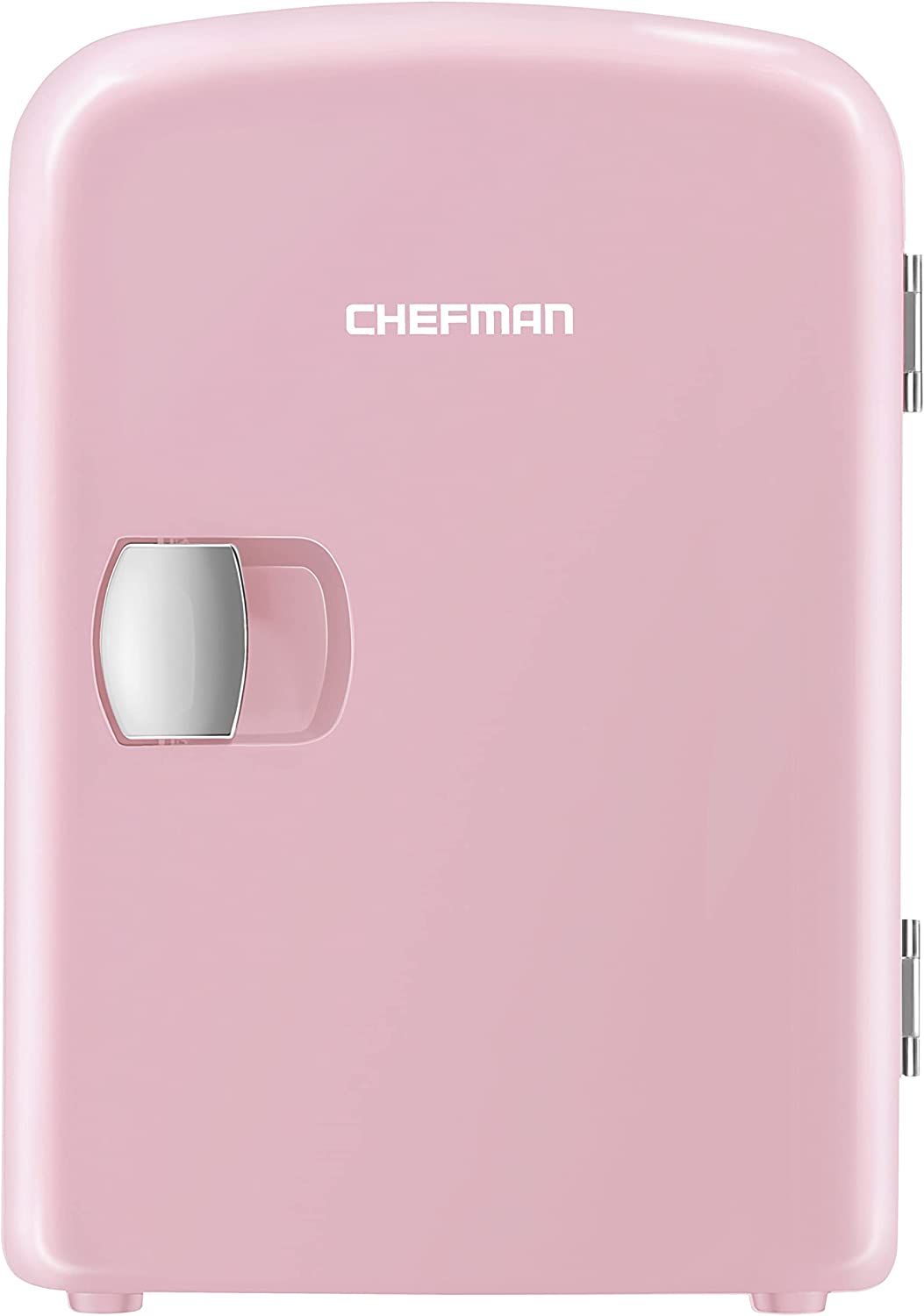 Chefman Mini Portable Pink Personal Fridge Cools Or Heats & Provides Compact Storage For Skincare. Snacks. Or 6 12oz Cans W/ A Lightweight 4-liter Capacity To Take On The Go