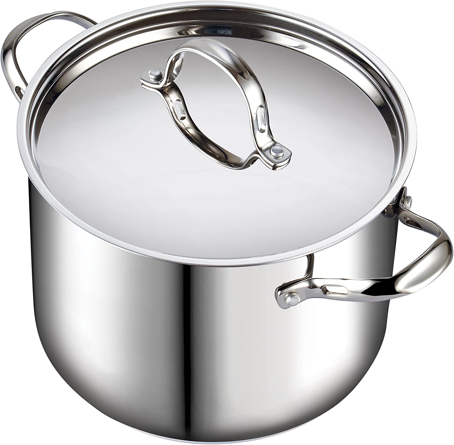 Cooks Standard Quart Classic Stainless Steel Stockpot with Lid. 12-QT. Silver